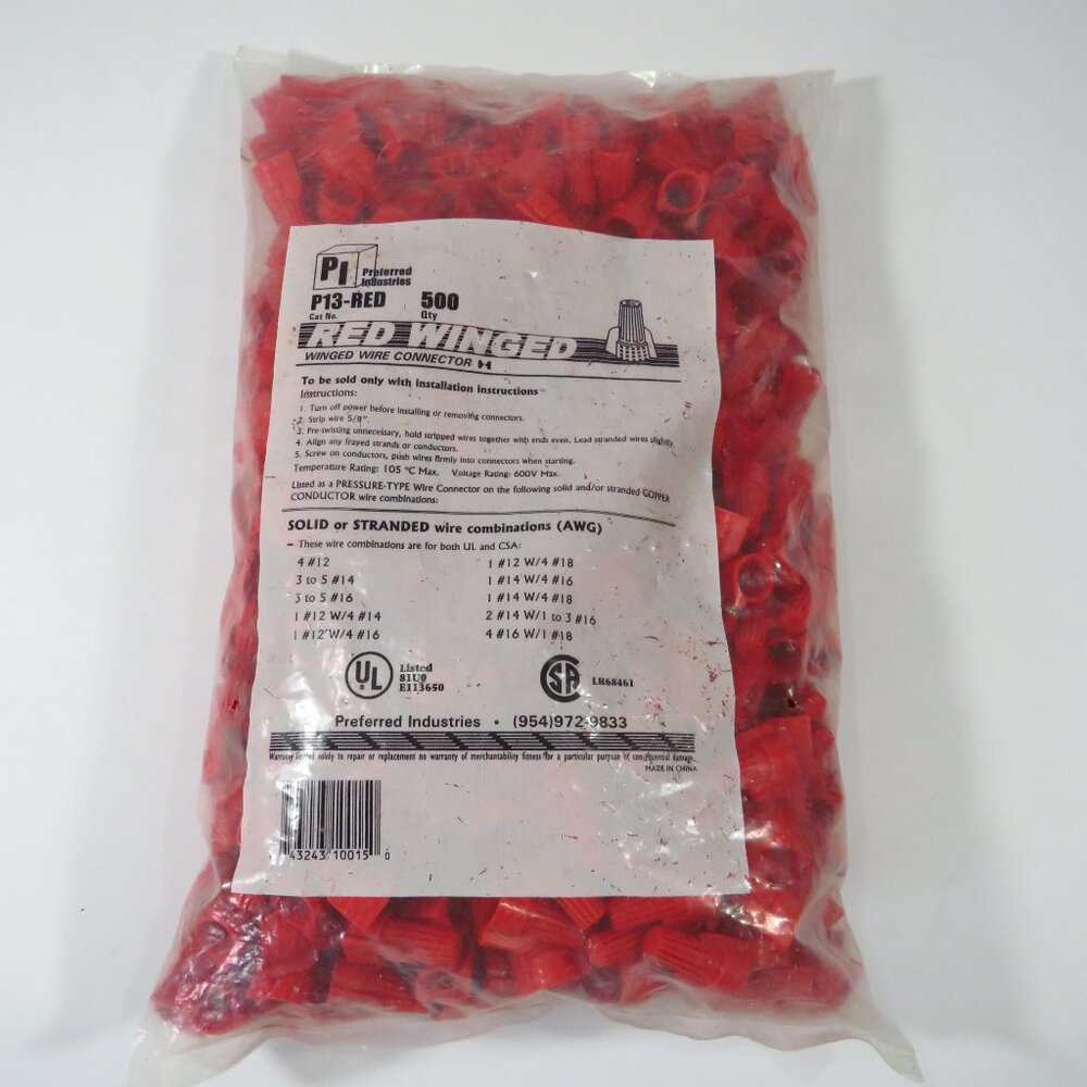 Red Wing Wire connectors P-13 Quantity 500